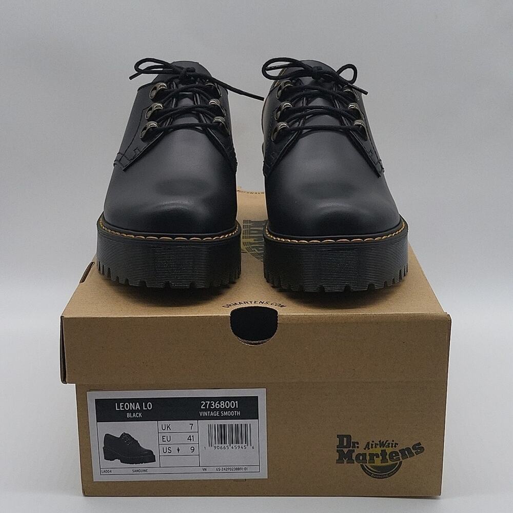 Dr. Martens Leona Lo Vintage Smoth Women's Shoes Size 9 Black Color NWT - Picture 15 of 15